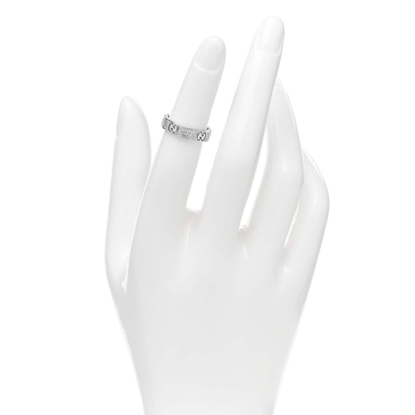 18K White Gold Diamond Icon Stardust Band Ring 47 4