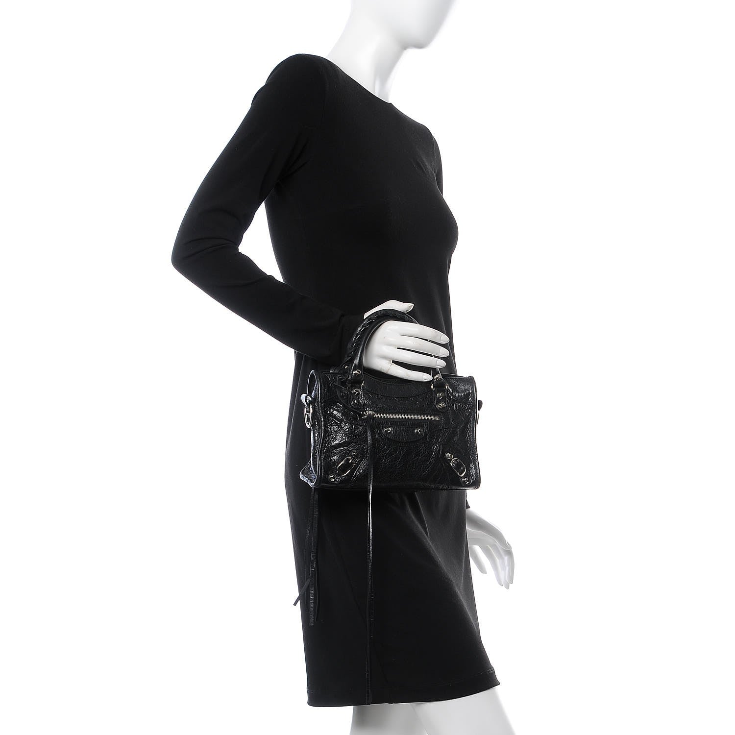 Balenciaga Agneau Classic Silver Hardware Mini City Black 2 of 10