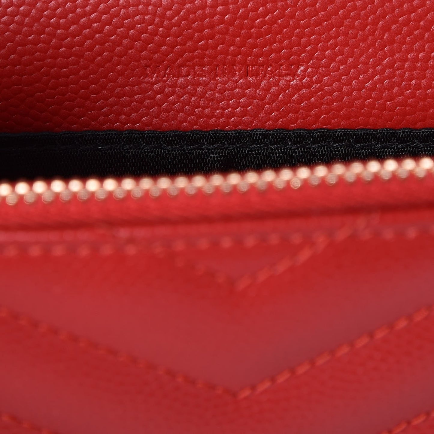 Grain De Poudre Matelasse Chevron Monogram Envelope Chain Wallet New Red