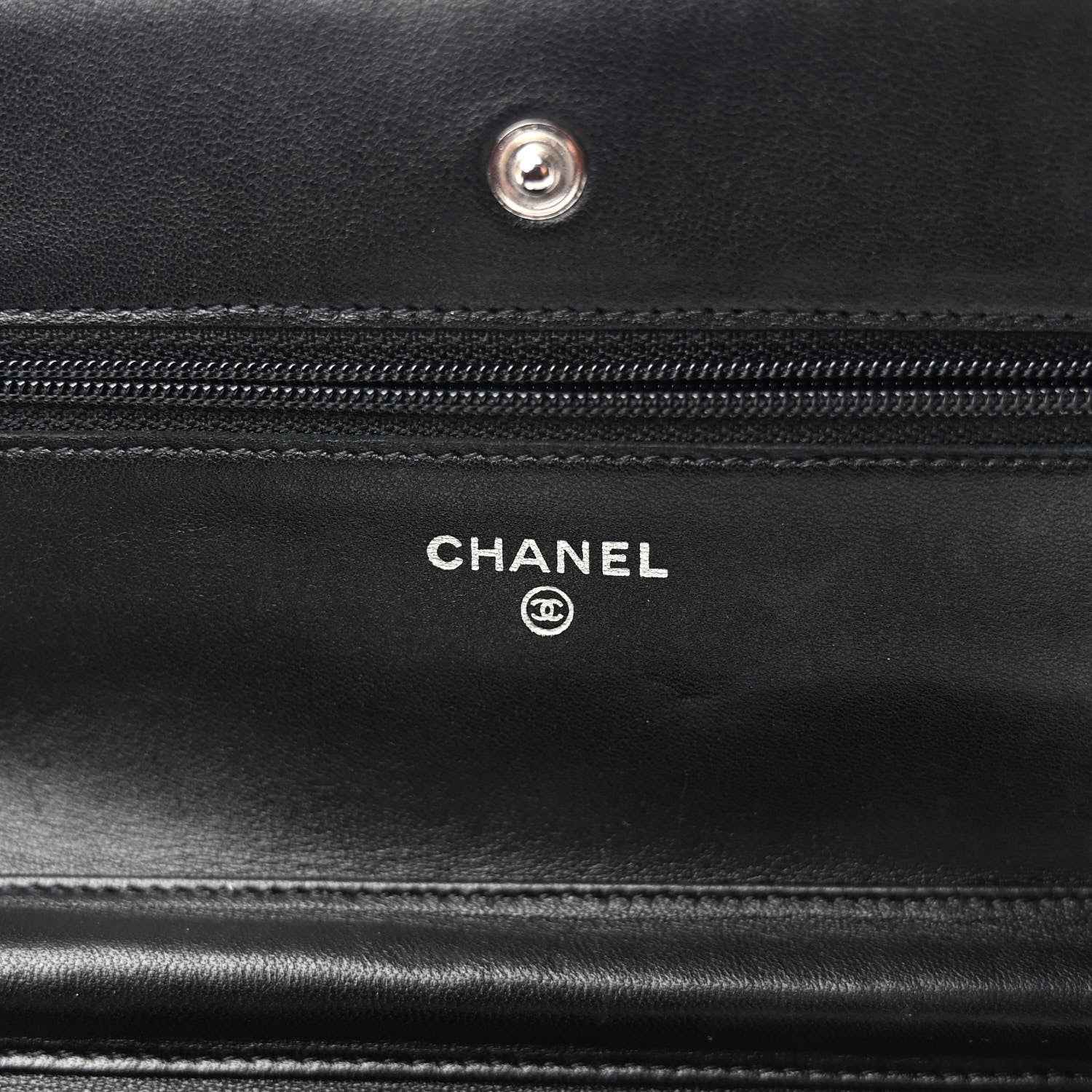 Chanel Lambskin Quilted Wallet On Chain WOC Black 6 of 12