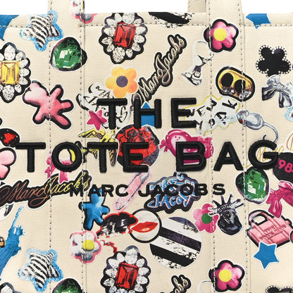Marc Jacobs Cotton Canvas Sticker Tote Bag White Multicolor 7 of 10