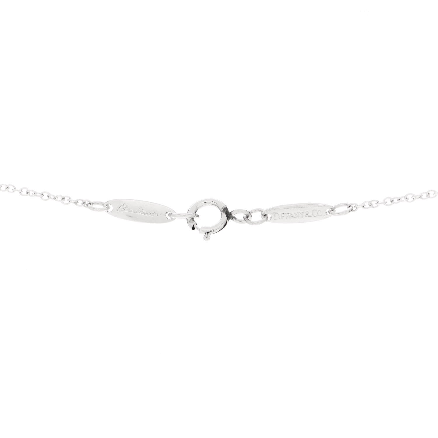 Tiffany Platinum Diamond 16mm Elsa Peretti Cross Pendant Necklace 4 of 5