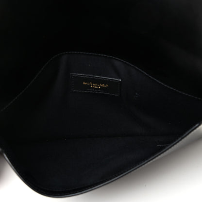 Saint Laurent Smooth Shiny Calfskin Monogram Uptown Pouch Black 4 of 4