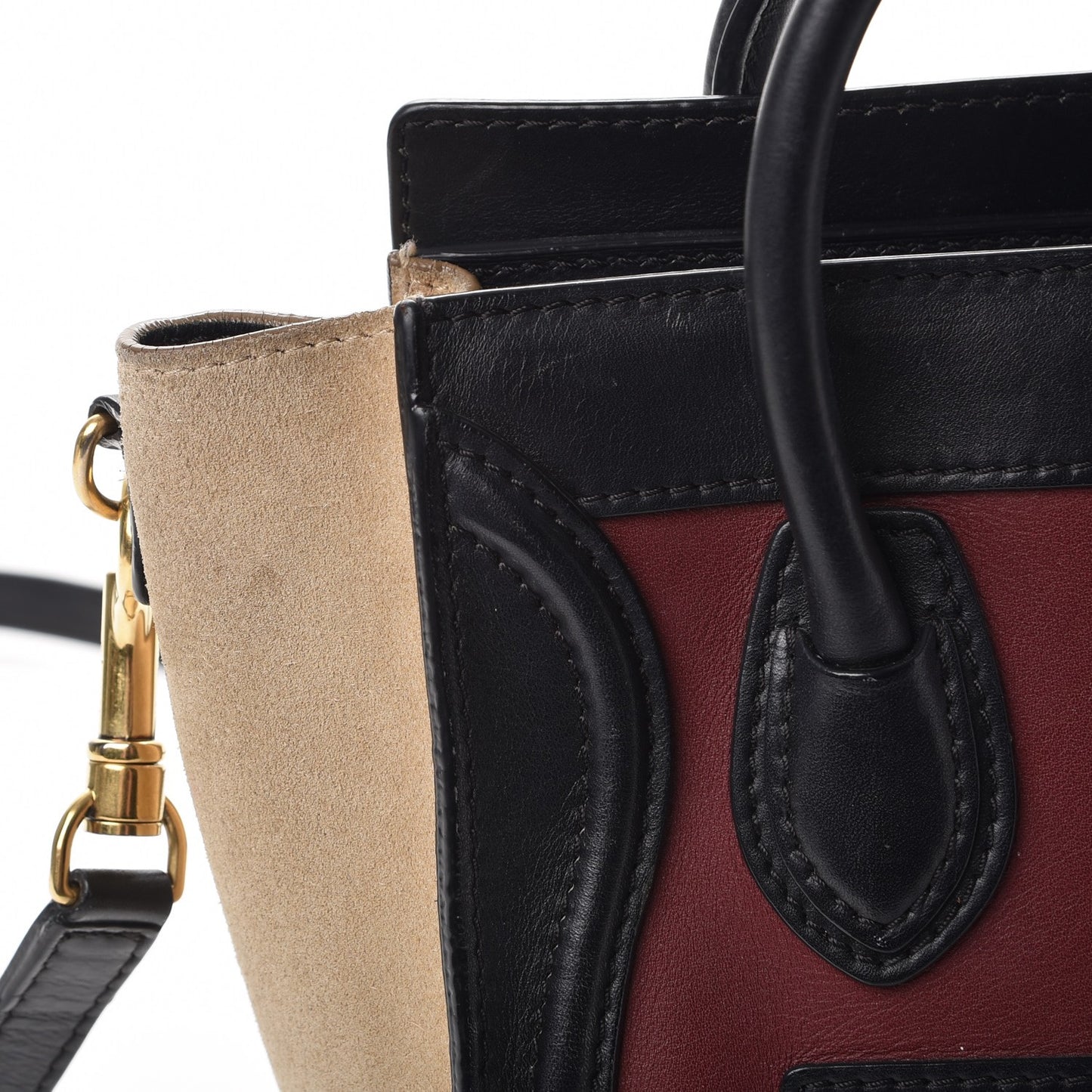 Smooth Calfskin Suede Nano Tri-Color Luggage