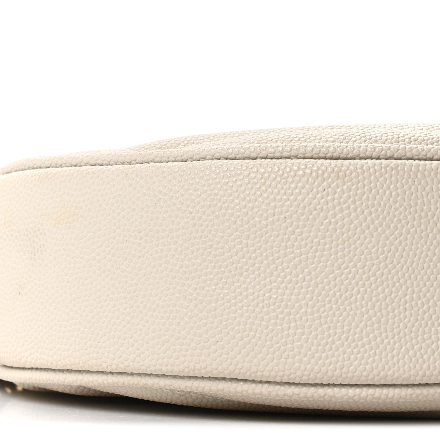 Saint Laurent Grain De Poudre Matelasse Chevron Quilted Round Vinyle Camera Bag Crema Soft 8 of 9