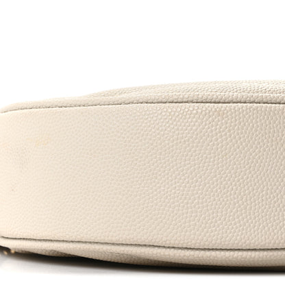 Saint Laurent Grain De Poudre Matelasse Chevron Quilted Round Vinyle Camera Bag Crema Soft 8 of 9