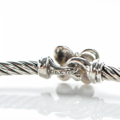 David Yurman Sterling Silver Diamond 3mm Butterfly Cable Bracelet 4 of 4