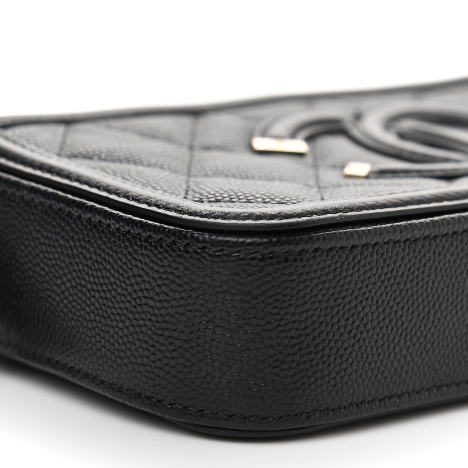 Chanel Caviar Quilted CC Filigree Clutch With Chain Black 12 of 14