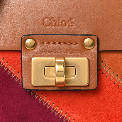 Chloe Calfskin Suede Rainbow Patchwork Small Jane Fringe Bag Caramel 8 of 10