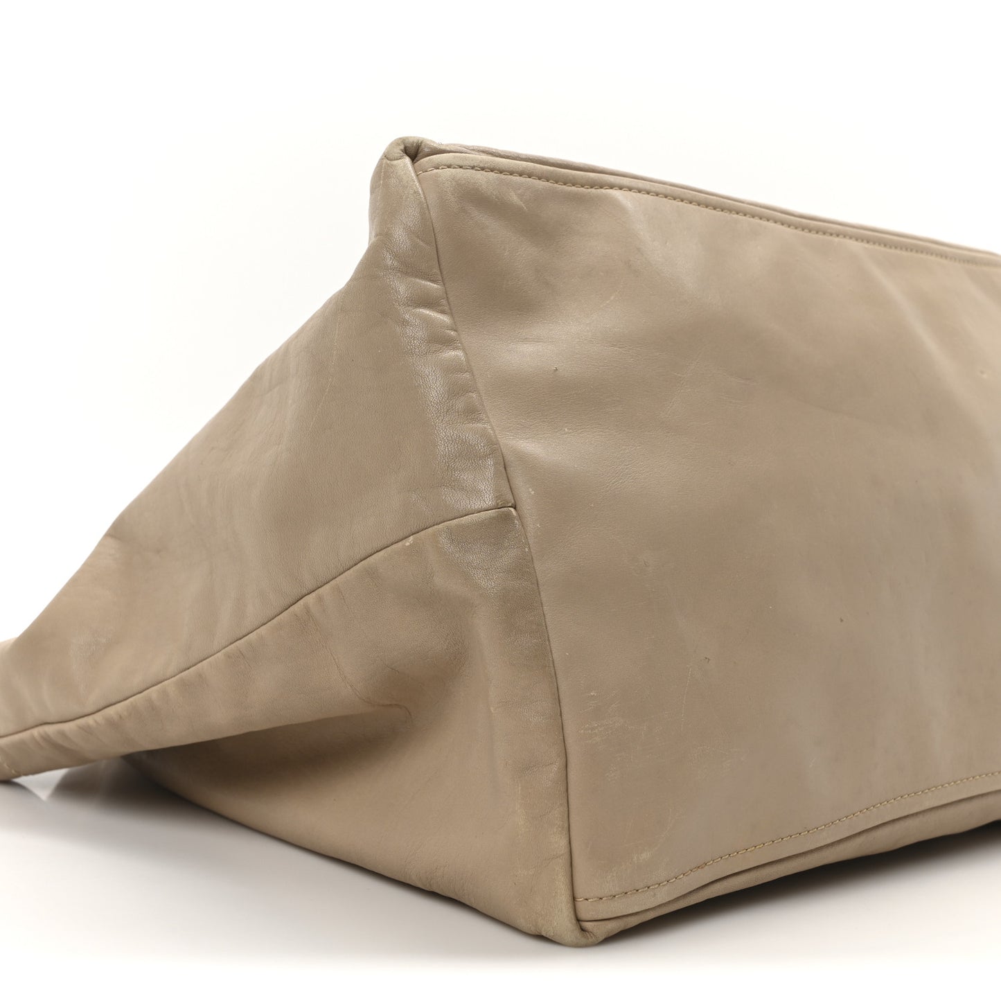 Soft Calf Chain Tote Beige