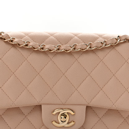 Chanel Caviar Quilted Medium Double Flap Light Beige 8 of 14