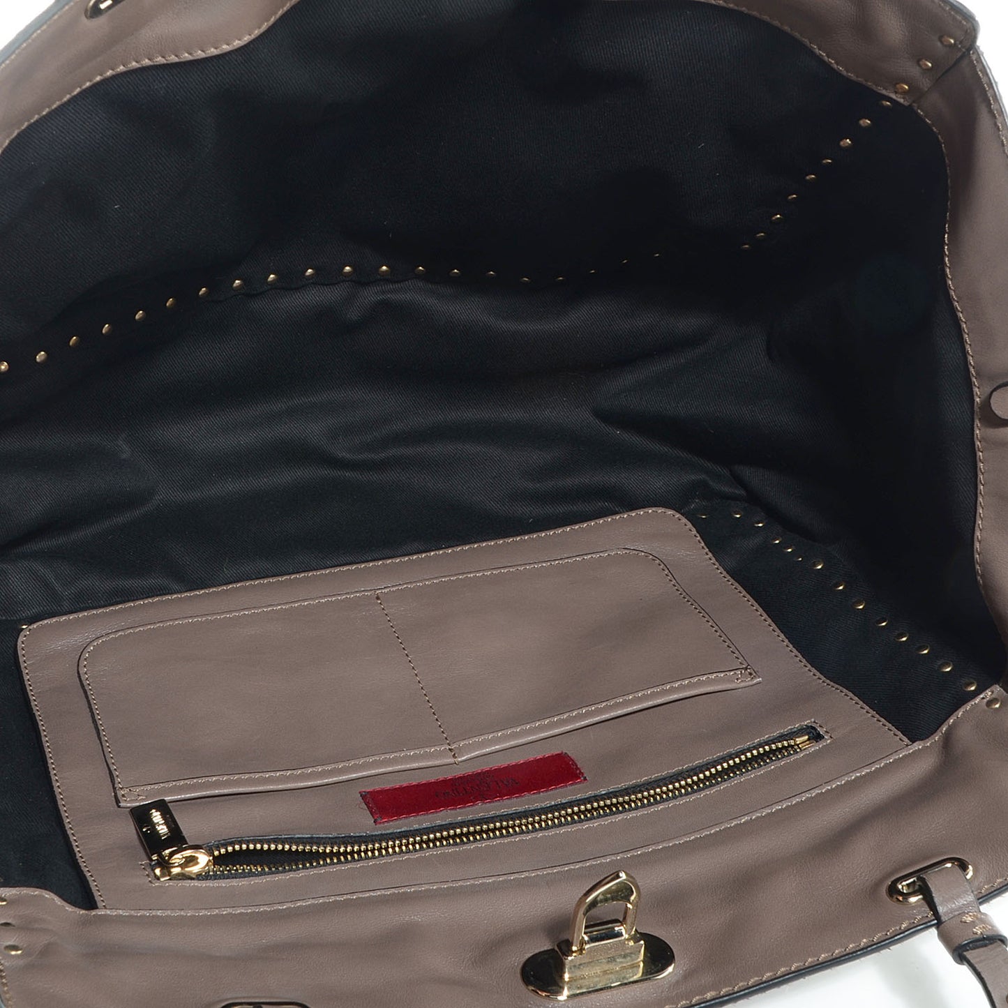 Calf Hair Feather Medium Rockstud Tote