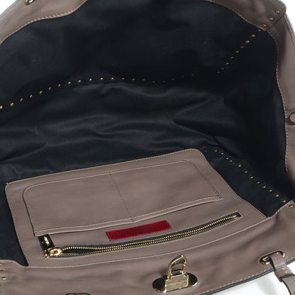 Valentino Garavani Calf Hair Feather Medium Rockstud Tote 6 of 11