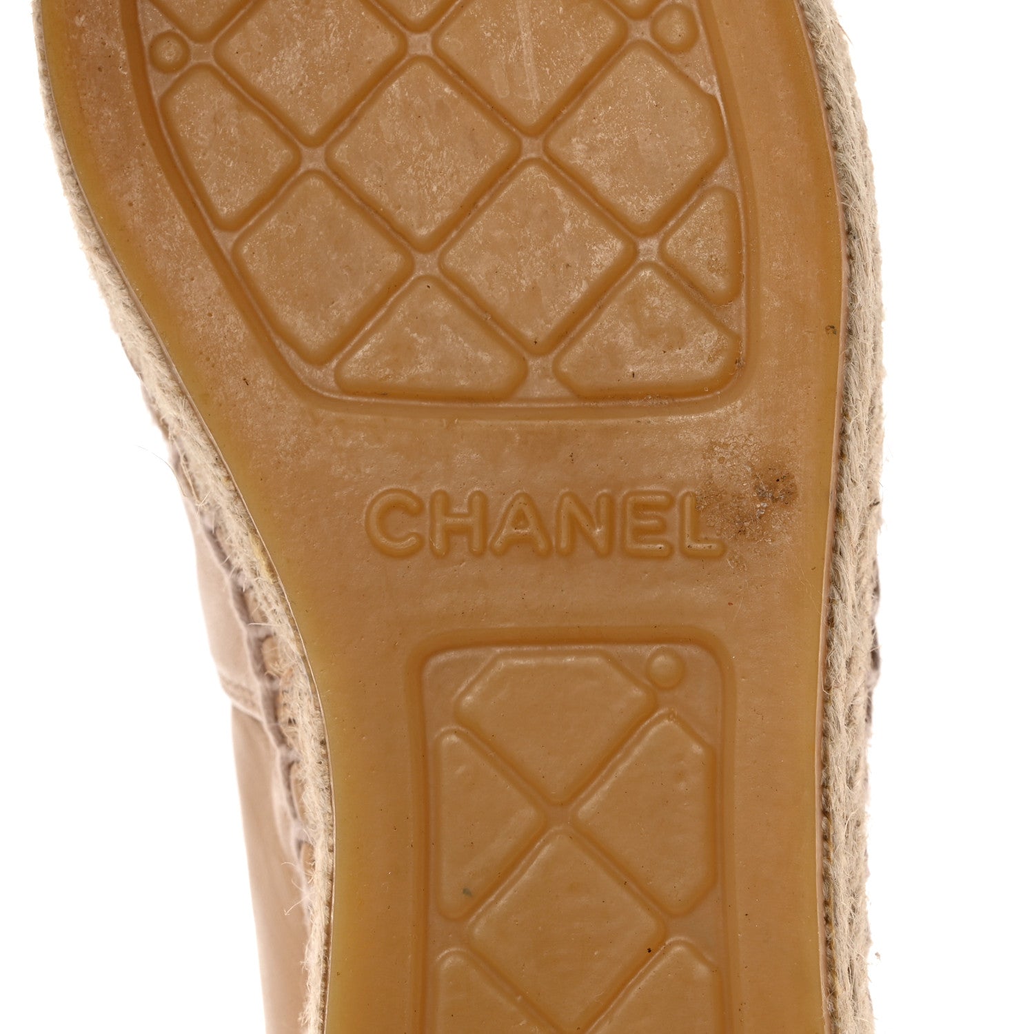 Chanel Lambskin CC Espadrilles 35 Beige Black 8 of 10