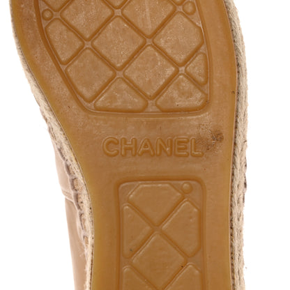 Chanel Lambskin CC Espadrilles 35 Beige Black 8 of 10