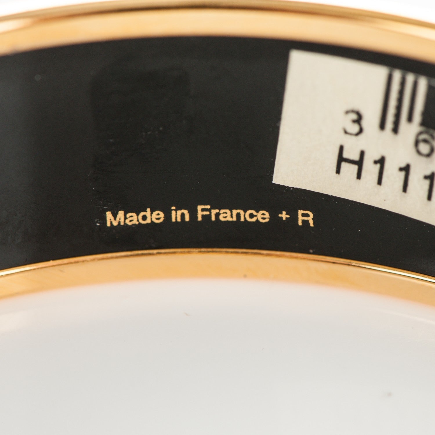 Hermes Enamel Printed Circuit 24 Faubourg Wide Bracelet 65 Blanc Noir 5 of 5