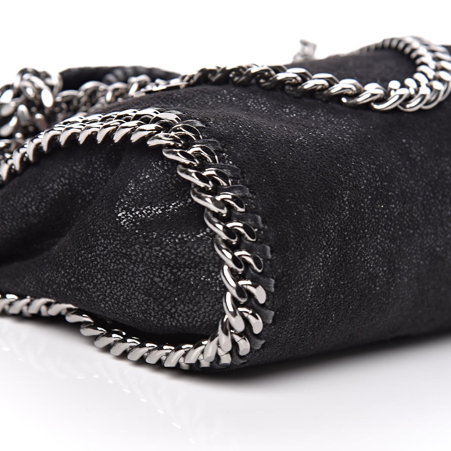 Shaggy Deer Mini Falabella Fold Over Tote Black