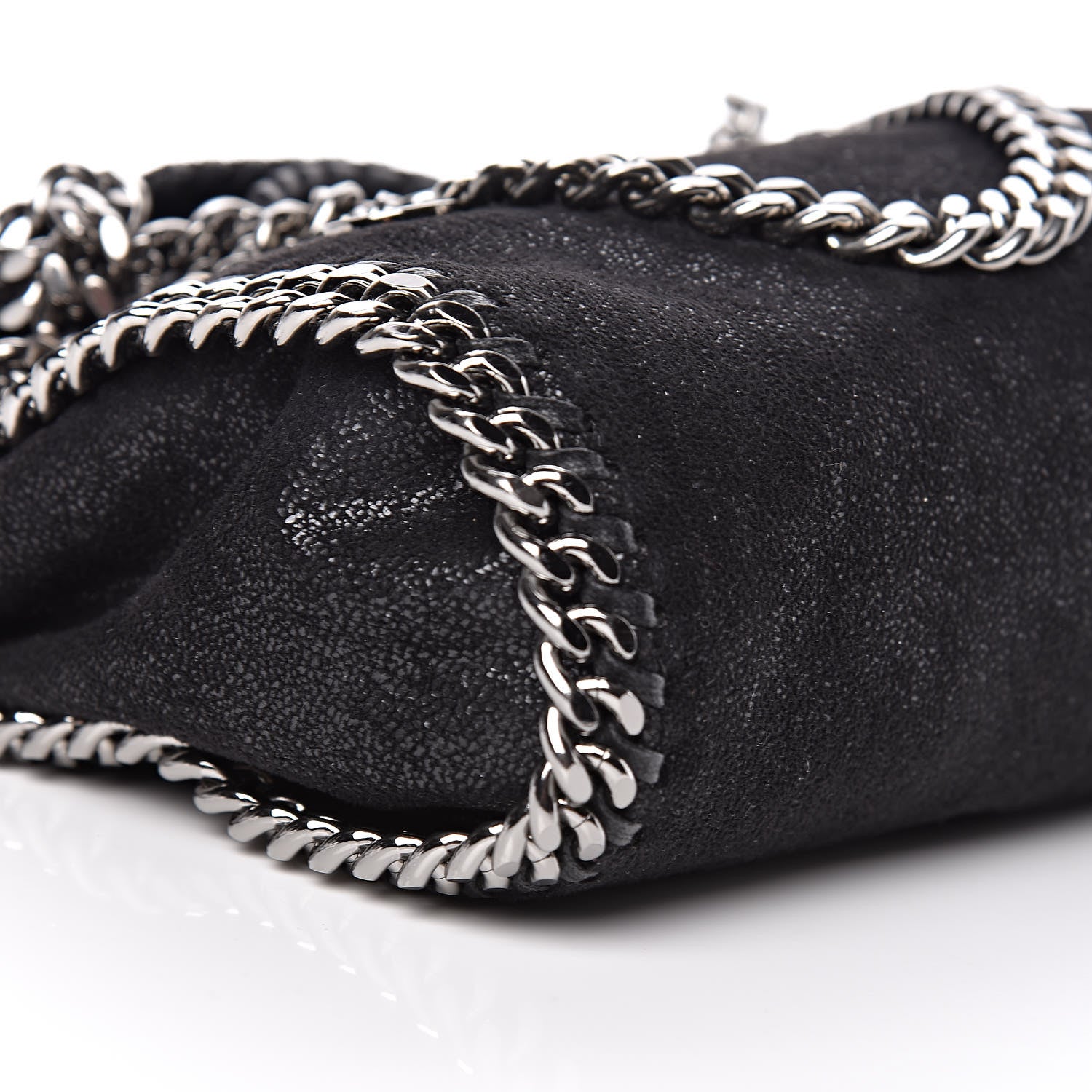 Stella McCartney Shaggy Deer Mini Falabella Fold Over Tote Black 9 of 10