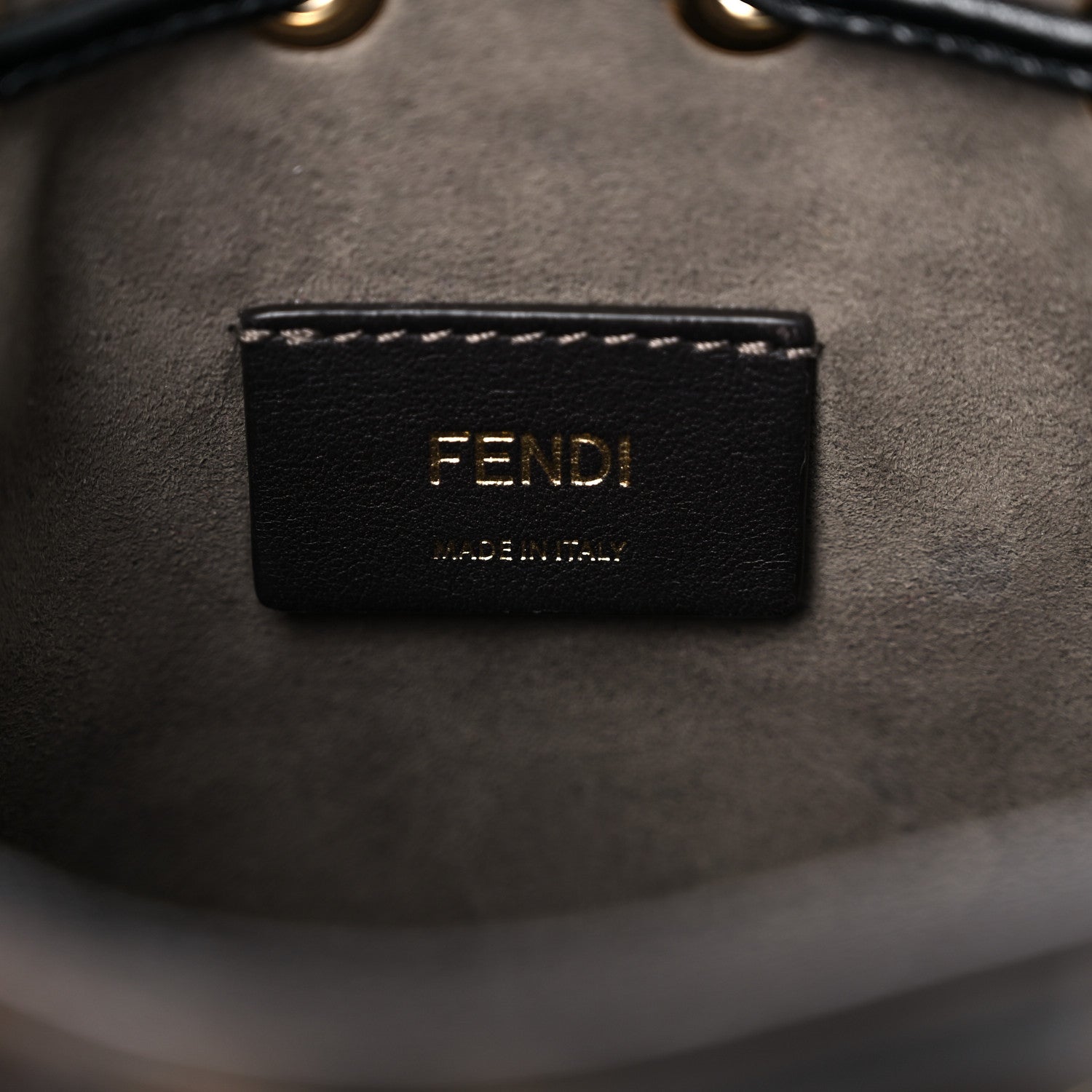 Fendi Vitello Liberty F is Fendi Bi-Color FF 1974 Embossed Mini Mon Tresor Bucket Bag Maya Black 7 of 13