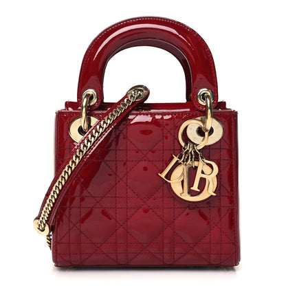 Christian Dior Patent Cannage Mini Lady Dior Red 1 of 11