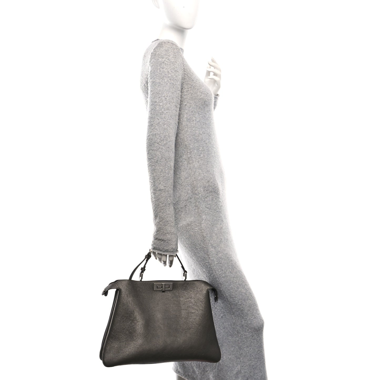 Metallic Vitello Large Soft Peekaboo Tortora