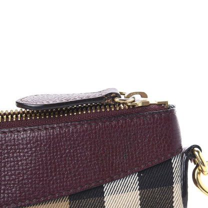 Burberry House Check Derby Peyton Crossbody Clutch Bag Mahogany Red 11 of 14