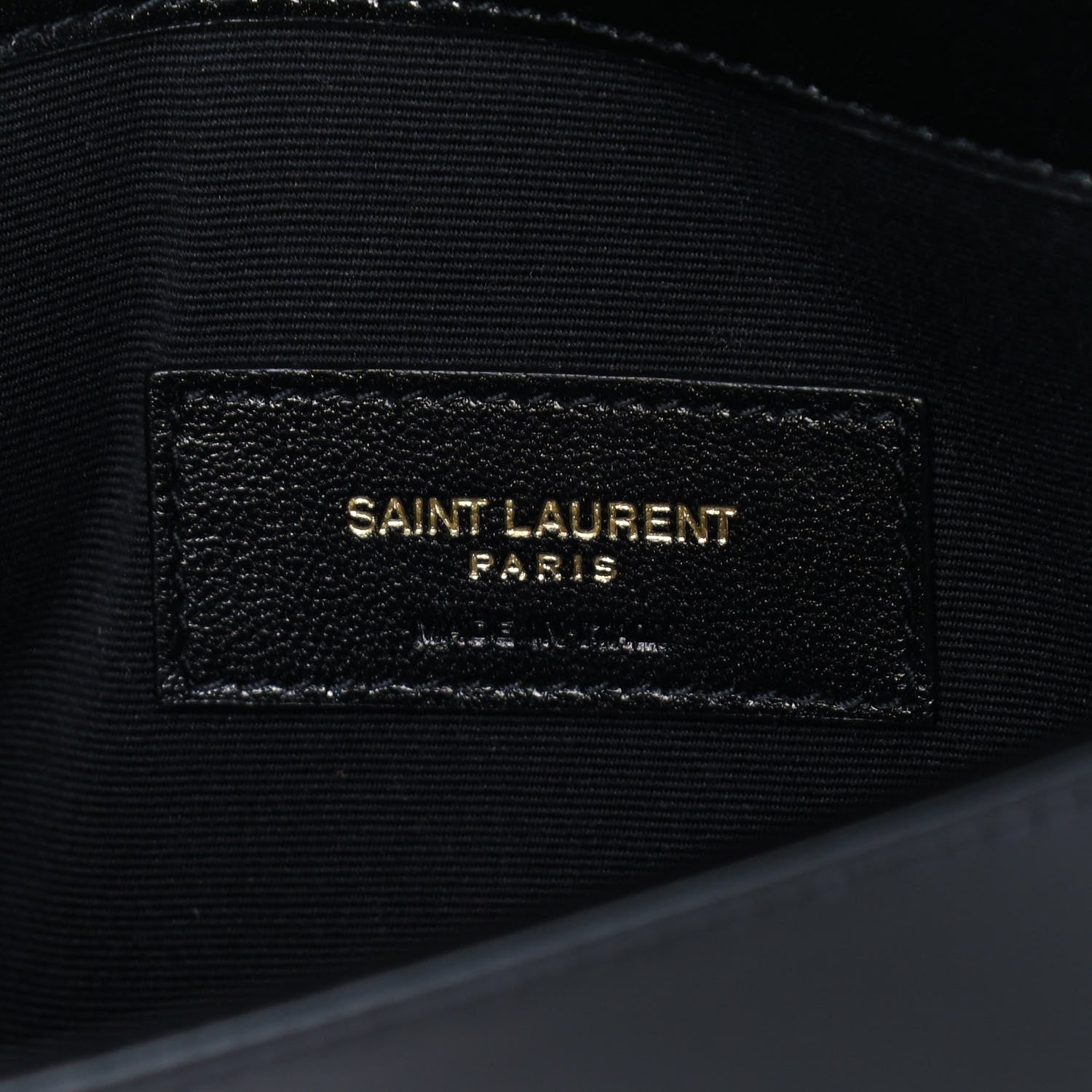 Saint Laurent Smooth Shiny Calfskin Monogram Uptown Pouch Black 7 of 12