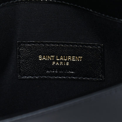 Saint Laurent Smooth Shiny Calfskin Monogram Uptown Pouch Black 7 of 12