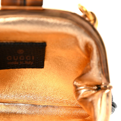 Gucci Lizard Bamboo Jeweled Clutch Black 4 of 8
