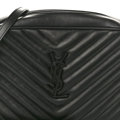 Saint Laurent Calfskin Matelasse Monogram Monochrome Lou Camera Bag Black 7 of 9