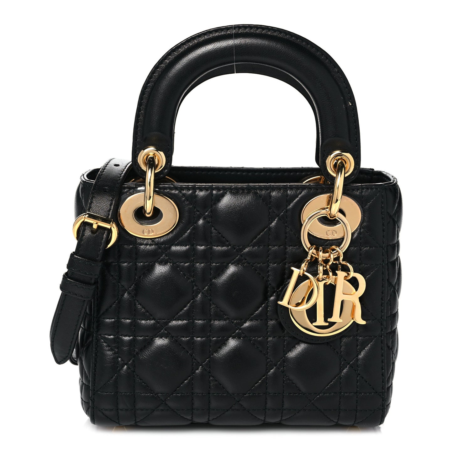 Lambskin Cannage Mini Lady Dior Black