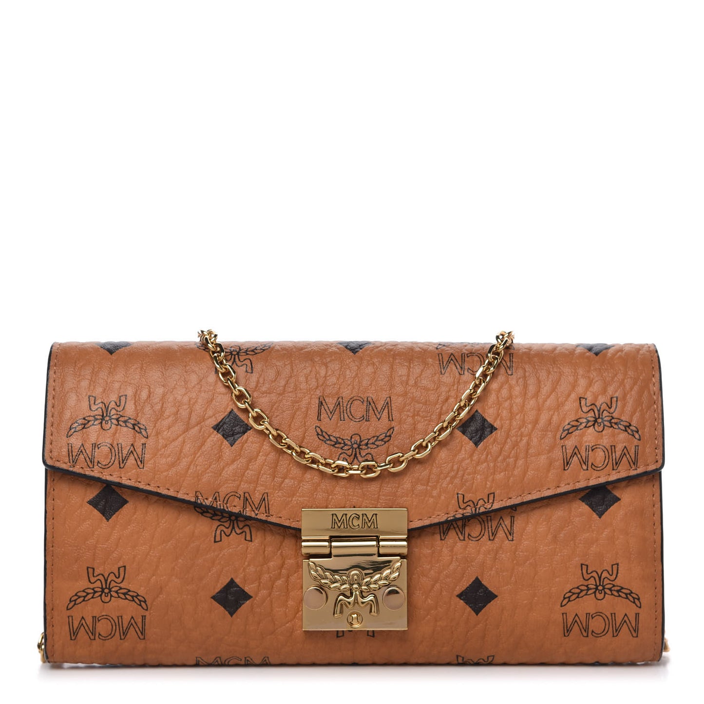Visetos Large Patricia Wallet On Chain Cognac