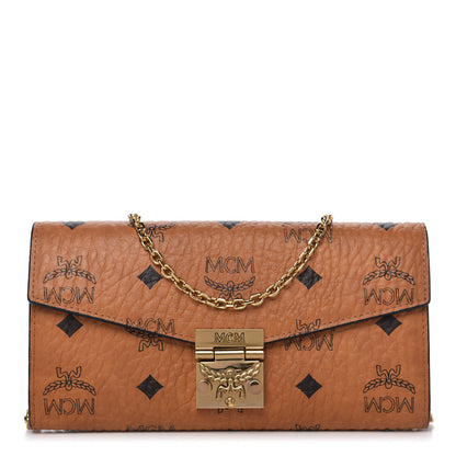 MCM Visetos Large Patricia Wallet On Chain Cognac 1 of 9