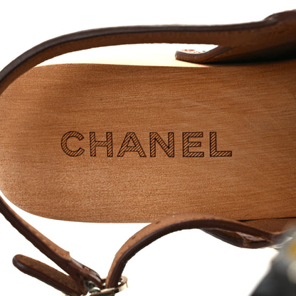 Chanel Calfskin Studded Slingback Clog Sandals 37 Dark Brown 8 of 10