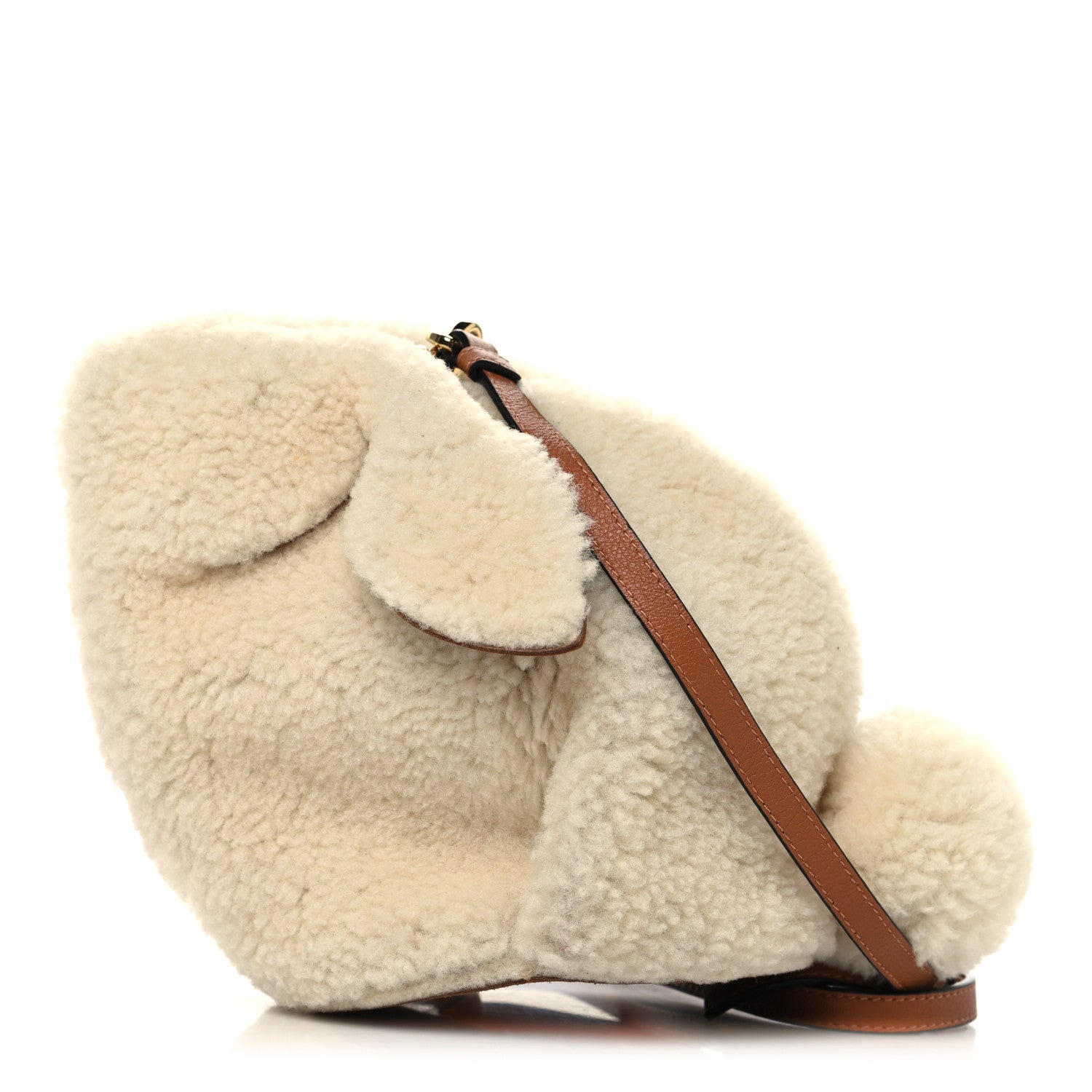 Loewe Shearling Mini Bunny Crossbody Bag Natural 1 of 12