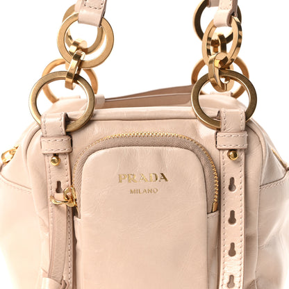 Prada Soft Lux Calfskin Mini Dangle Top Handle Bag Cipria 7 of 9