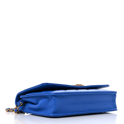 Chanel Lambskin Quilted Boy Wallet On Chain WOC Blue 4 of 15