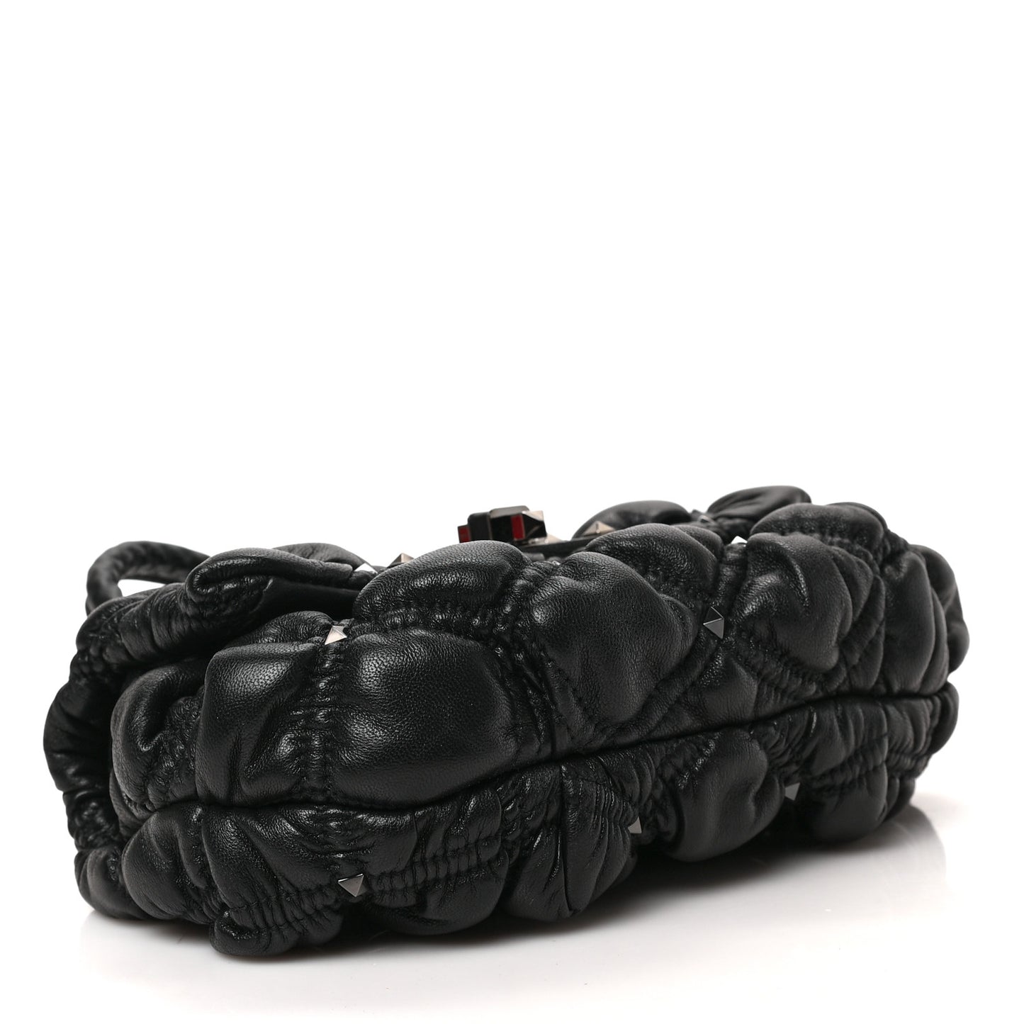 Nappa Small Spikeme Shoulder Bag Black