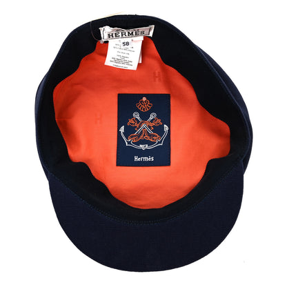 Hermes Cotton Womens Vauban Cap 58 Marine 7 of 8