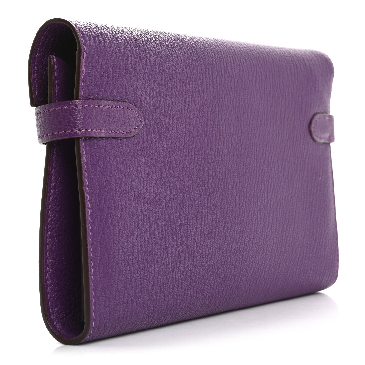 Hermes Chevre Mysore Kelly Longue Wallet Violet 3 of 9