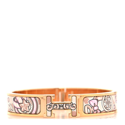 Hermes Enamel Printed Narrow Candy Libris Clic Clac H Bracelet PM Aube 1 of 5