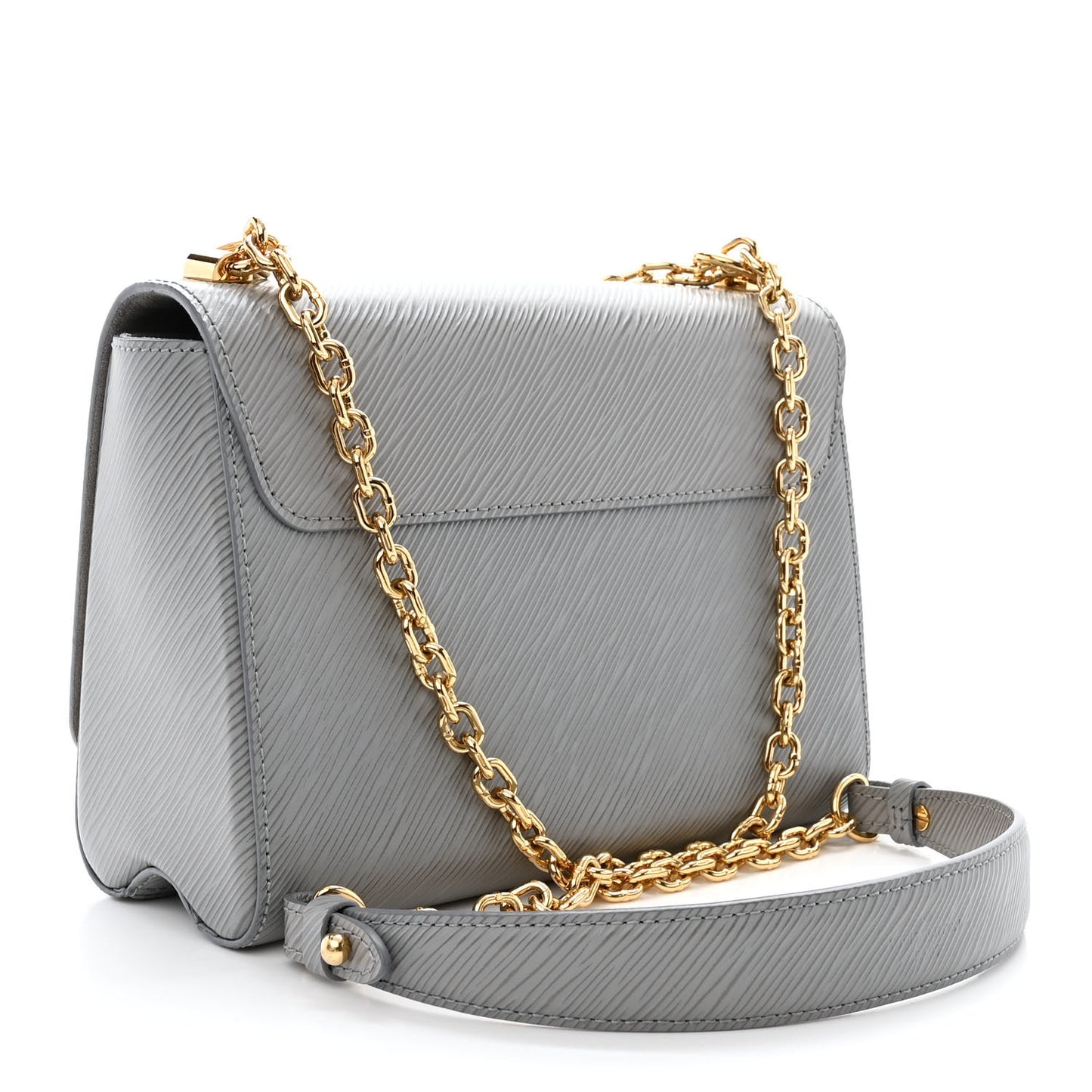 Epi Moonstone Twist Shoulder Bag MM Grey