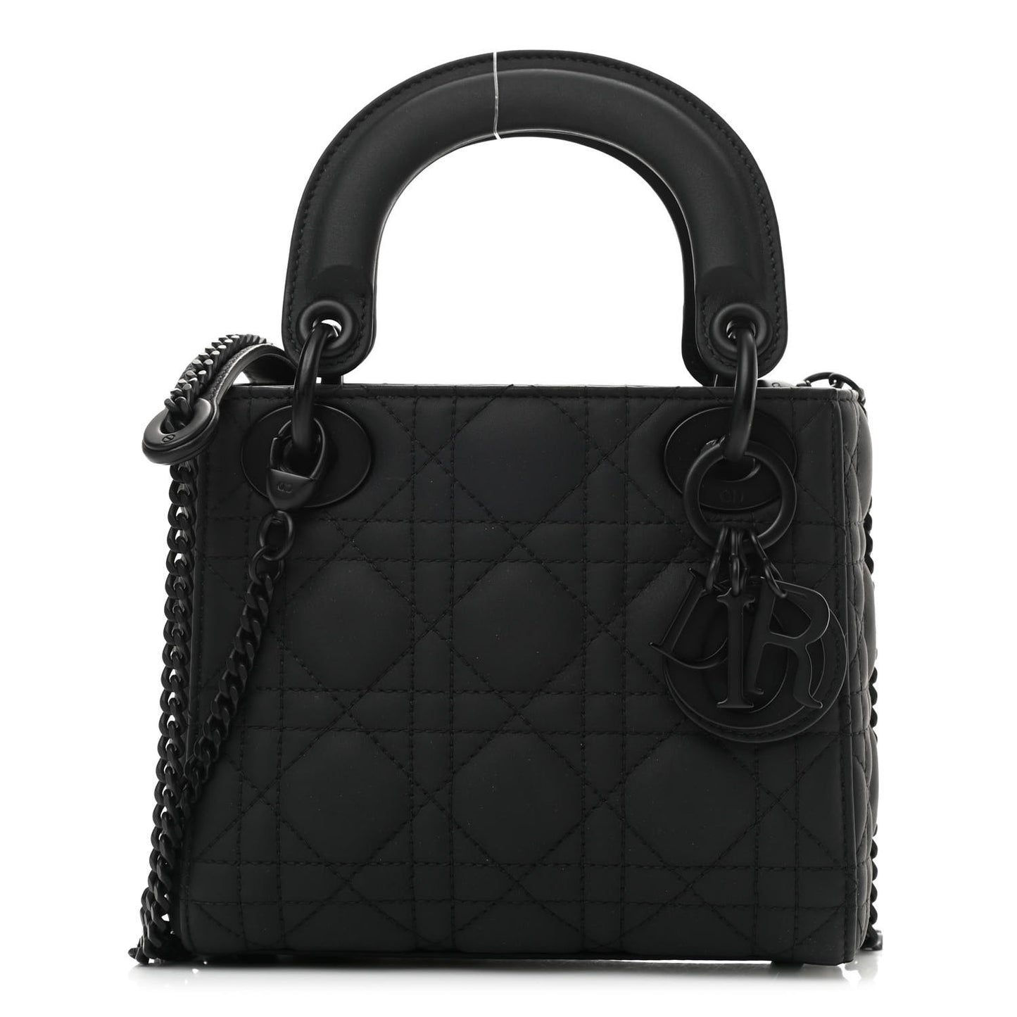 Ultra Matte Calfskin Cannage Mini Lady Dior Black