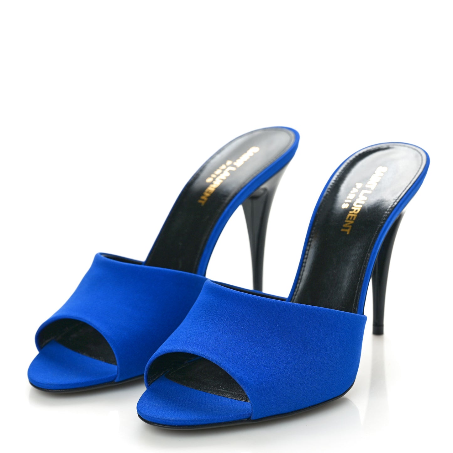 Crepe De Chine Suite Mule Sandals 39 Picasso Blue
