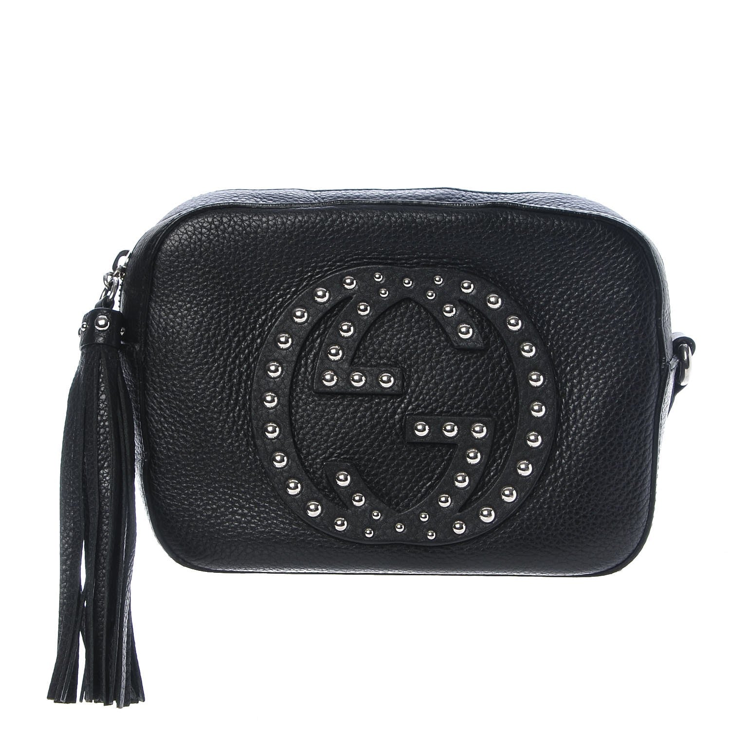 Gucci Pebbled Calfskin Studded Small Soho Disco Bag Black 1 of 7