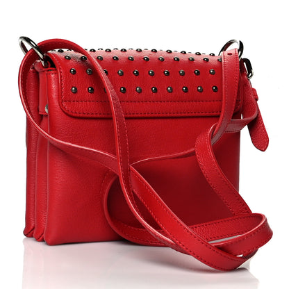 Alexander McQueen Calfskin Studded Small Twin Skull Chain Crossbody Red 3 of 11