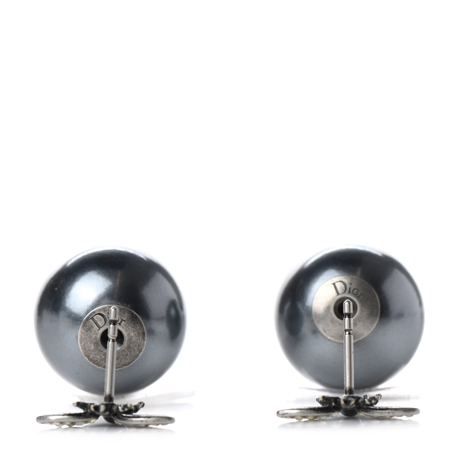 Christian Dior Pearl Crystal Bee Mise En Dior Tribal Earrings Grey 3 of 4