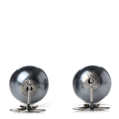 Christian Dior Pearl Crystal Bee Mise En Dior Tribal Earrings Grey 3 of 4