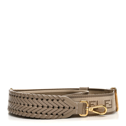 Fendi Ribbon Vitello Baltico Shiny Nappa Adjustable Strap You Tortora 1 of 3