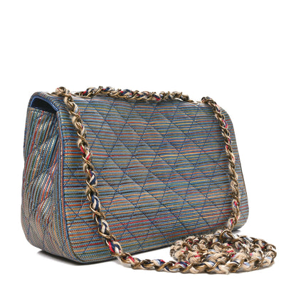 Chanel Metallic Sheepskin Thin Striped Small Single Flap Multicolor 3 of 11